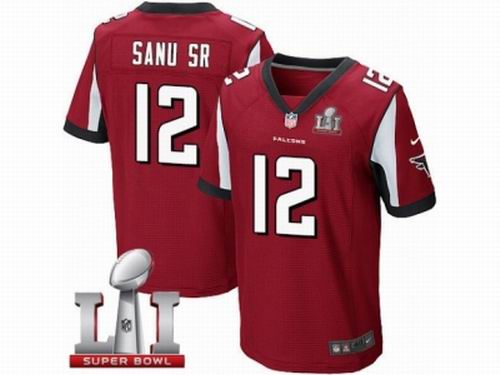 Nike Atlanta Falcons #12 Mohamed Sanu Elite Red Super Bowl LI 51 Jersey