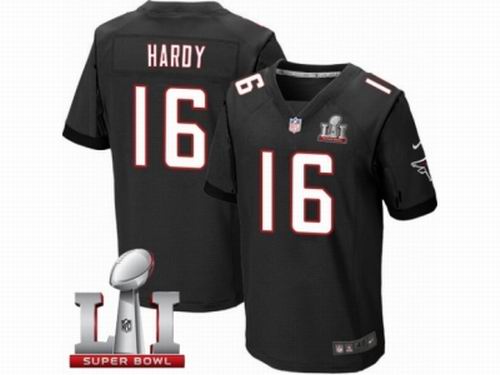 Nike Atlanta Falcons #16 Justin Hardy Elite Black Super Bowl LI 51 Jersey
