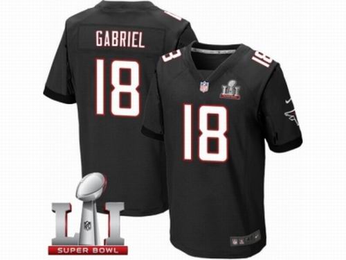 Nike Atlanta Falcons #18 Taylor Gabriel Elite Black Super Bowl LI 51 Jersey