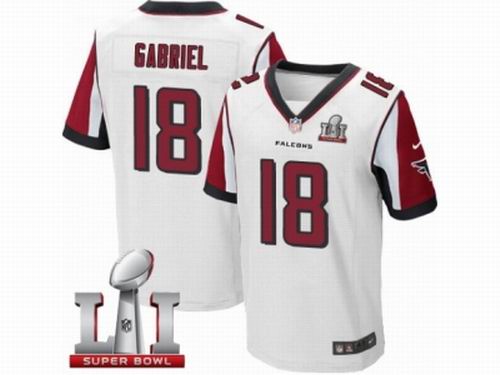 Nike Atlanta Falcons #18 Taylor Gabriel Elite White Super Bowl LI 51 Jersey