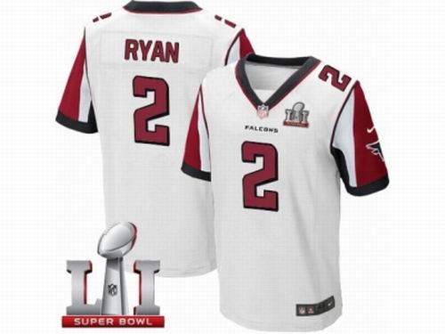 Nike Atlanta Falcons #2 Matt Ryan Elite White Super Bowl LI 51 Jersey