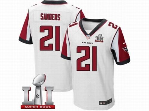 Nike Atlanta Falcons #21 Deion Sanders Elite White Super Bowl LI 51 Jersey