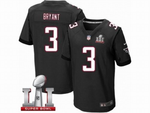 Nike Atlanta Falcons #3 Matt Bryant Elite Black Super Bowl LI 51 Jersey