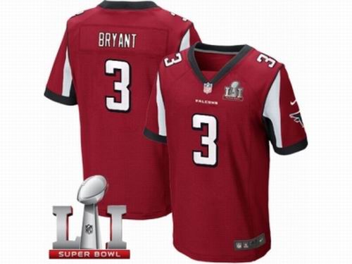 Nike Atlanta Falcons #3 Matt Bryant Elite Red Super Bowl LI 51 Jersey