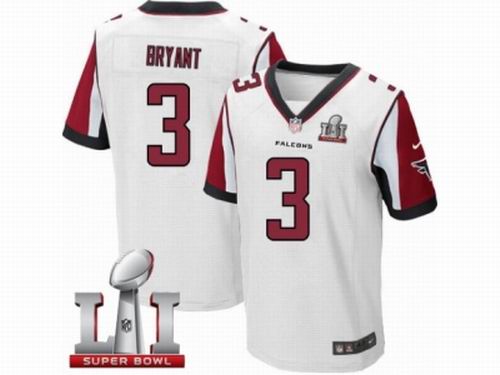 Nike Atlanta Falcons #3 Matt Bryant Elite White Super Bowl LI 51 Jersey