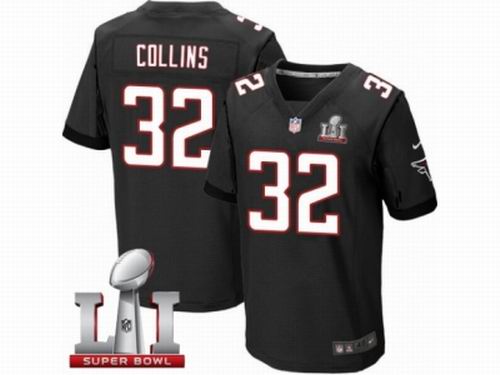 Nike Atlanta Falcons #32 Jalen Collins Elite Black Super Bowl LI 51 Jersey