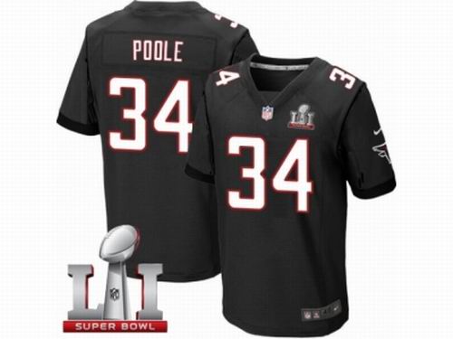 Nike Atlanta Falcons #34 Brian Poole Elite Black Super Bowl LI 51 Jersey