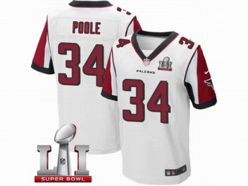 Nike Atlanta Falcons #34 Brian Poole Elite White Super Bowl LI 51 Jersey