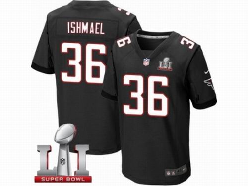 Nike Atlanta Falcons #36 Kemal Ishmael Elite Black Super Bowl LI 51 Jersey