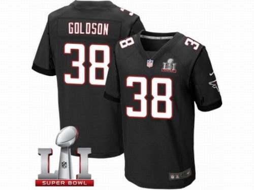 Nike Atlanta Falcons #38 Dashon Goldson Elite Black Super Bowl LI 51 Jersey