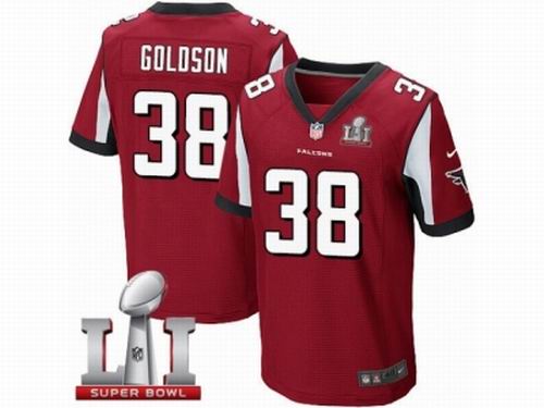 Nike Atlanta Falcons #38 Dashon Goldson Elite Red Super Bowl LI 51 Jersey