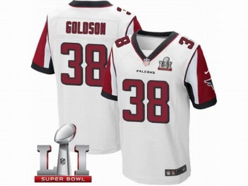 Nike Atlanta Falcons #38 Dashon Goldson Elite White Super Bowl LI 51 Jersey