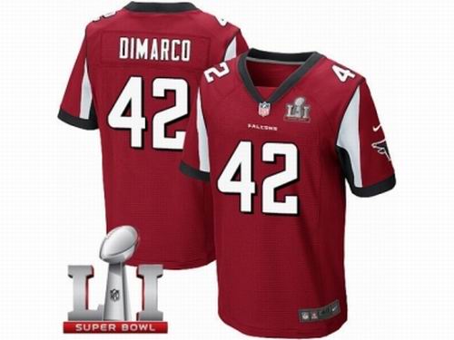 Nike Atlanta Falcons #42 Patrick DiMarco Elite Red Super Bowl LI 51 Jersey
