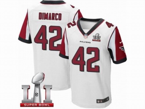 Nike Atlanta Falcons #42 Patrick DiMarco Elite White Super Bowl LI 51 Jersey