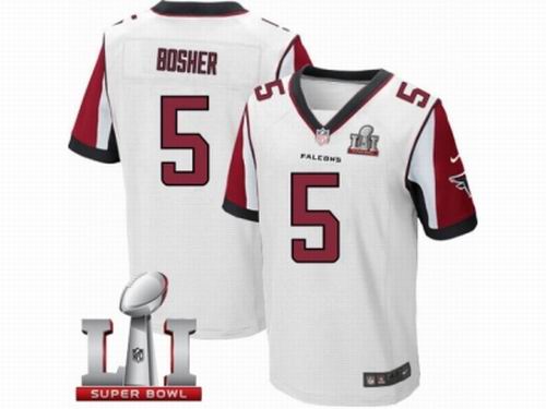 Nike Atlanta Falcons #5 Matt Bosher Elite White Super Bowl LI 51 Jersey