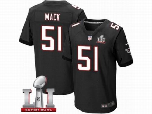 Nike Atlanta Falcons #51 Alex Mack Elite Black Super Bowl LI 51 Jersey