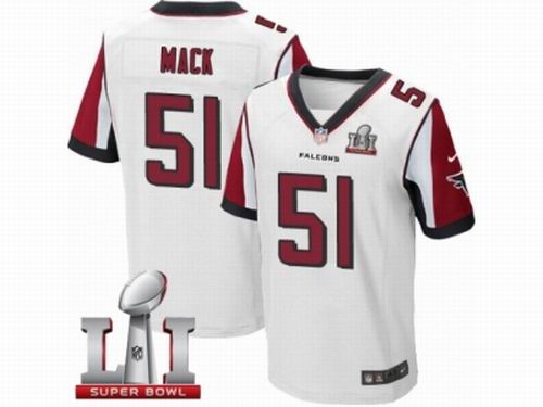 Nike Atlanta Falcons #51 Alex Mack Elite White Super Bowl LI 51 Jersey