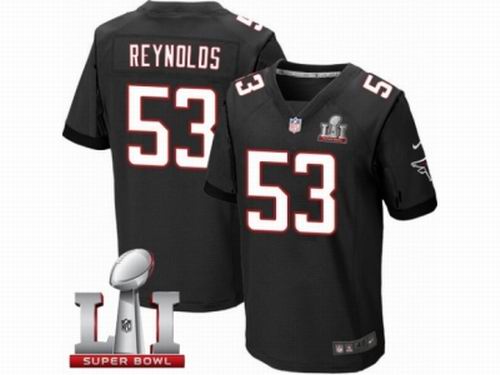 Nike Atlanta Falcons #53 LaRoy Reynolds Elite Black Super Bowl LI 51 Jersey