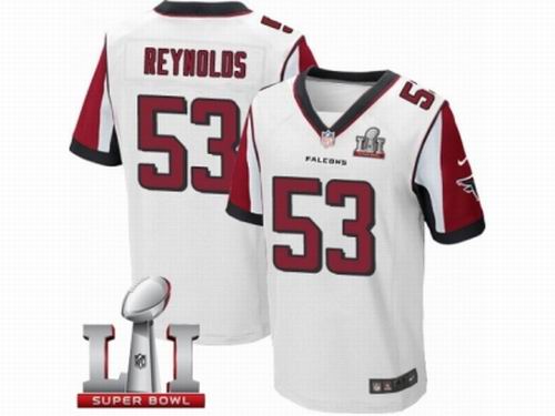 Nike Atlanta Falcons #53 LaRoy Reynolds Elite White Super Bowl LI 51 Jersey
