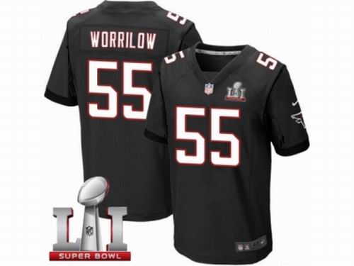 Nike Atlanta Falcons #55 Paul Worrilow Elite Black Super Bowl LI 51 Jersey