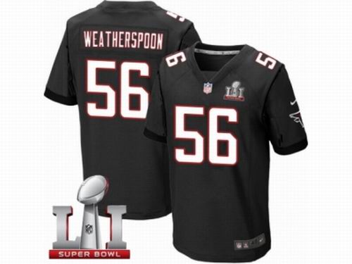 Nike Atlanta Falcons #56 Sean Weatherspoon Elite Black Super Bowl LI 51 Jersey