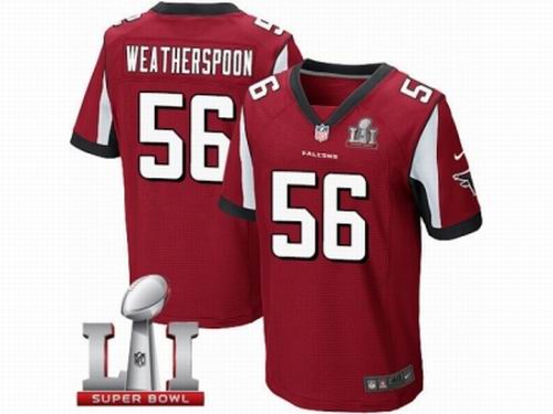 Nike Atlanta Falcons #56 Sean Weatherspoon Elite Red Super Bowl LI 51 Jersey
