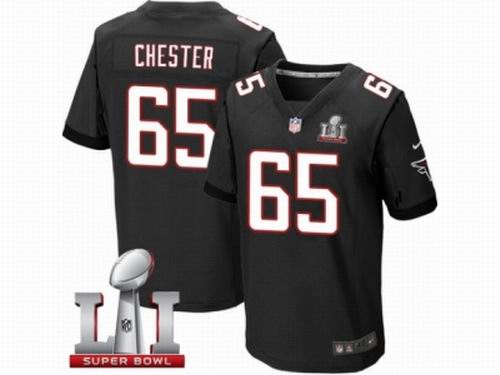 Nike Atlanta Falcons #65 Chris Chester Elite Black Super Bowl LI 51 Jersey