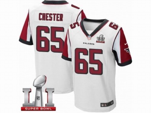 Nike Atlanta Falcons #65 Chris Chester Elite White Super Bowl LI 51 Jersey