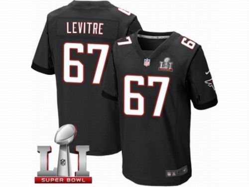 Nike Atlanta Falcons #67 Andy Levitre Elite Black Super Bowl LI 51 Jersey