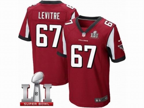 Nike Atlanta Falcons #67 Andy Levitre Elite Red Super Bowl LI 51 Jersey
