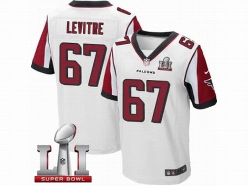 Nike Atlanta Falcons #67 Andy Levitre Elite White Super Bowl LI 51 Jersey