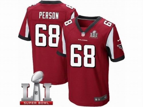 Nike Atlanta Falcons #68 Mike Person Elite Red Super Bowl LI 51 Jersey