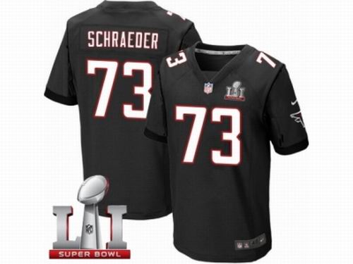 Nike Atlanta Falcons #73 Ryan Schraeder Elite Black Super Bowl LI 51 Jersey