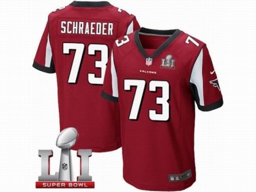 Nike Atlanta Falcons #73 Ryan Schraeder Elite Red Super Bowl LI 51 Jersey