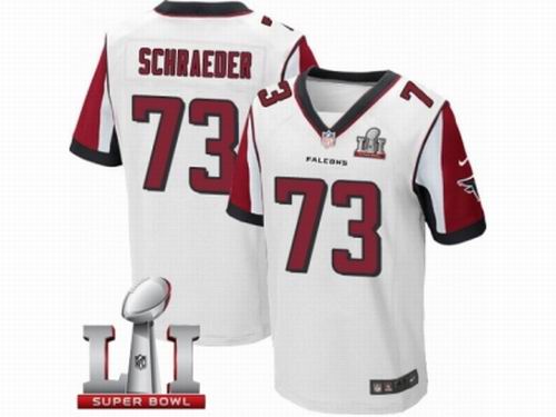 Nike Atlanta Falcons #73 Ryan Schraeder Elite White Super Bowl LI 51 Jersey