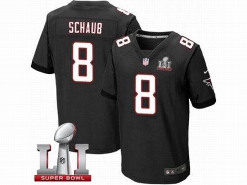 Nike Atlanta Falcons #8 Matt Schaub Elite Black Super Bowl LI 51 Jersey