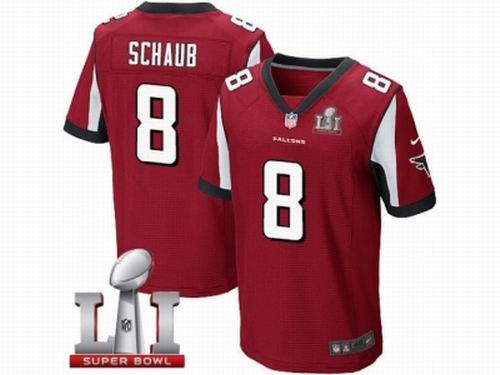 Nike Atlanta Falcons #8 Matt Schaub Elite Red Super Bowl LI 51 Jersey