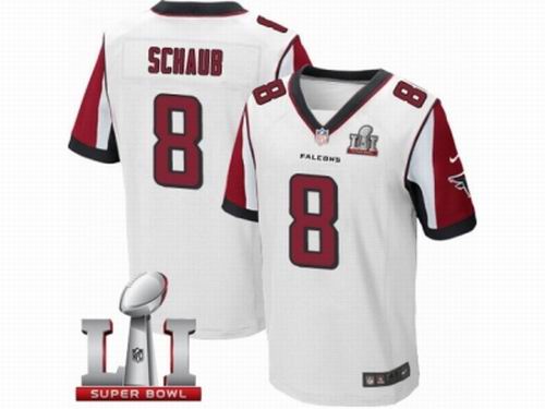Nike Atlanta Falcons #8 Matt Schaub Elite White Super Bowl LI 51 Jersey