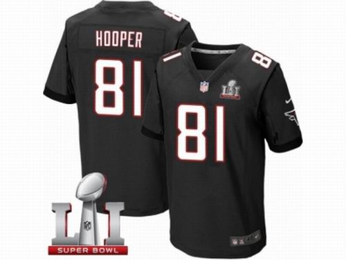 Nike Atlanta Falcons #81 Austin Hooper Elite Black Super Bowl LI 51 Jersey