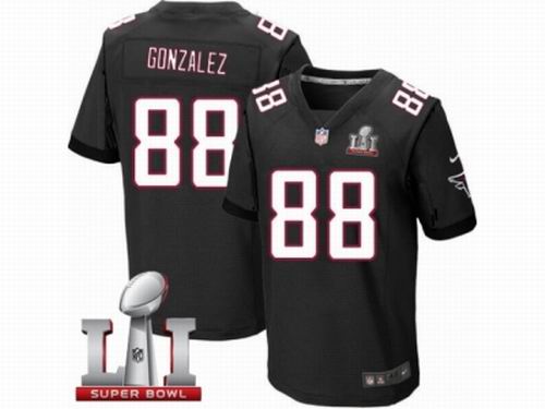 Nike Atlanta Falcons #88 Tony Gonzalez Elite Black Super Bowl LI 51 Jersey
