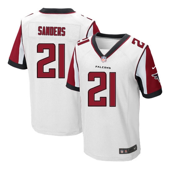 Nike Atlanta Falcons 21# Deion Sanders Elite White Jersey