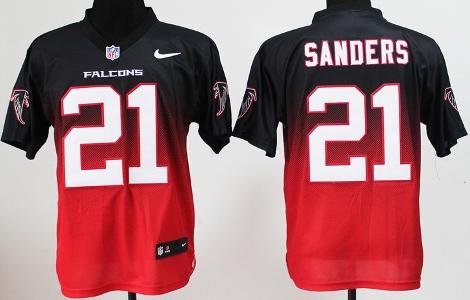 Nike Atlanta Falcons 21 Deion Sanders Red Gold Drift Fashion II Elite NFL Jerseys