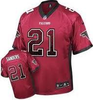Nike Atlanta Falcons 21 Deion Sanders Red Team Color NFL Elite Drift Fashion Jersey