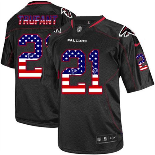 Nike Atlanta Falcons 21 Desmond Trufant Black NFL Elite USA Flag Fashion Jersey