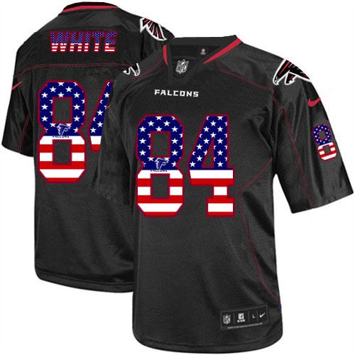 Nike Atlanta Falcons 84 Roddy White Black NFL Elite USA Flag Fashion Jersey