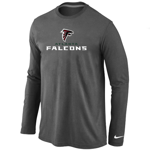 Nike Atlanta Falcons Authentic Logo Long Sleeve T-Shirt D.Grey