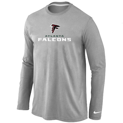 Nike Atlanta Falcons Authentic Logo Long Sleeve T-Shirt Grey
