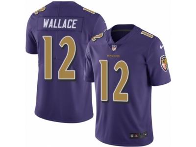 Nike Baltimore Ravens #12 Mike Wallace Elite Purple Rush NFL Jersey