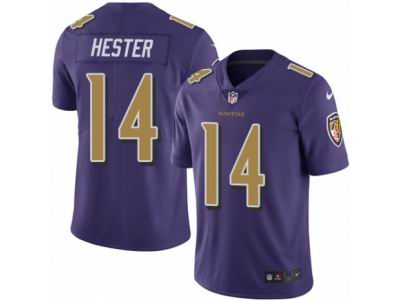 Nike Baltimore Ravens #14 Devin Hester Elite Purple Rush NFL Jersey