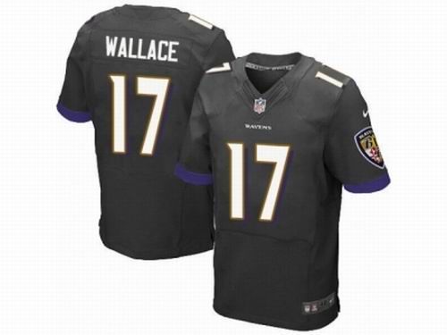 Nike Baltimore Ravens #17 Mike Wallace Elite Black Jersey
